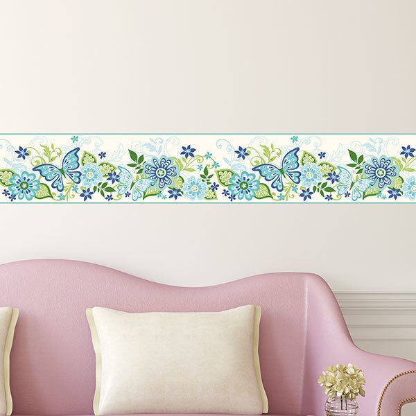 Sticker Mural Fleur Papillon - ZoneStickers