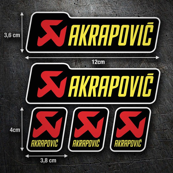 Set 5X Autocollants Akrapovic