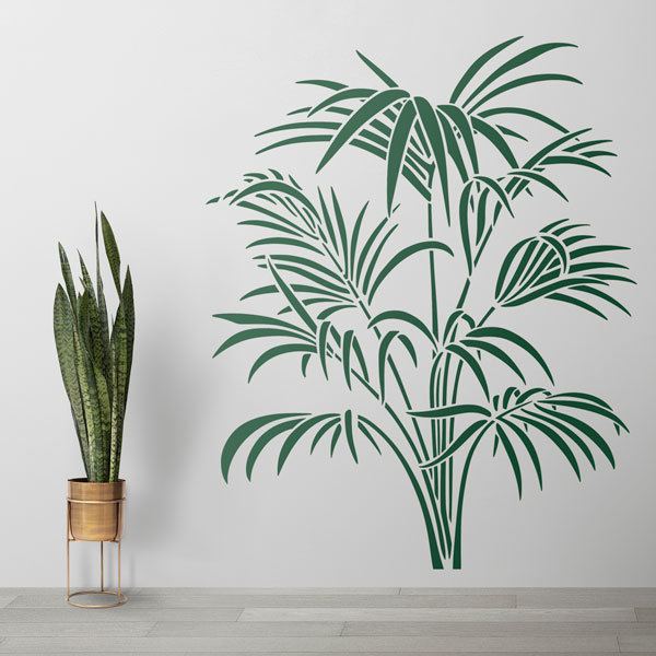 grande plante verte feuilles sticker mural, plantes tropicales