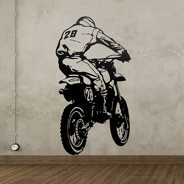 Autocollant mural décoratif motocross