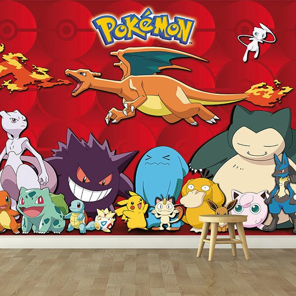 Papier peint ou photo murale dessins pokemon pikachu pour enfants