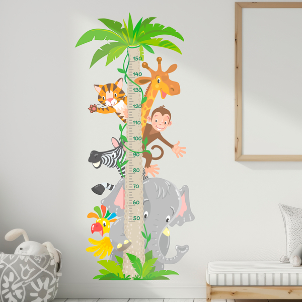Stickers mural toise arbre animaux de la forêt décoration enfant
