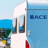 Stickers camping-car: Autocollant Caravane Ace Logo Bleu 2