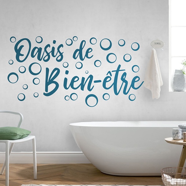 Stickers muraux salle de bain texte - Autocollants règles salle de bain