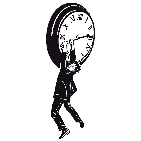 Stickers muraux: Harold Lloyd accroché à l'horloge