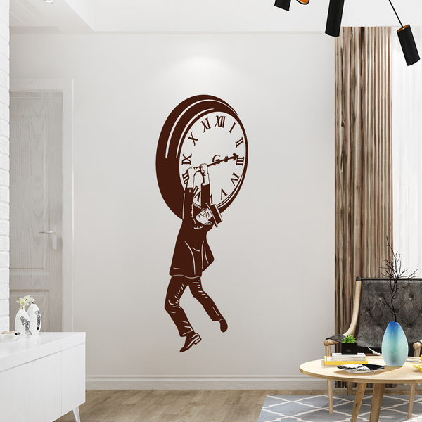 Stickers muraux: Harold Lloyd accroché à l'horloge