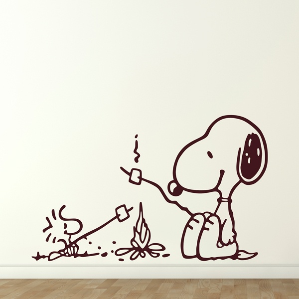 Stickers muraux: Feu de camp Snoopy 2