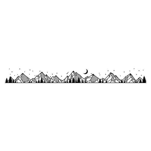 Stickers muraux: Paysage de montagne la nuit