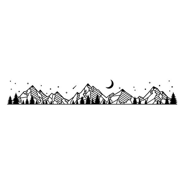 Stickers muraux: Paysage nocturne de montagne