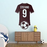 Stickers pour enfants: Silhouette d'un maillot de football avec nom et nu 2