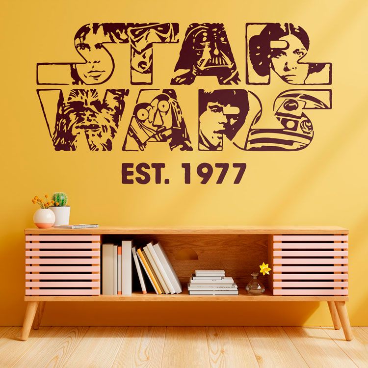 Stickers muraux: Sticker mural Star Wars 1977 avec personnages icon