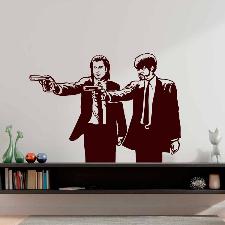 Stickers muraux: Jules et Vincent Vega dans Pulp Fiction