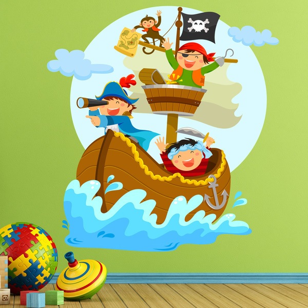 Stickers muraux enfants des pirates 