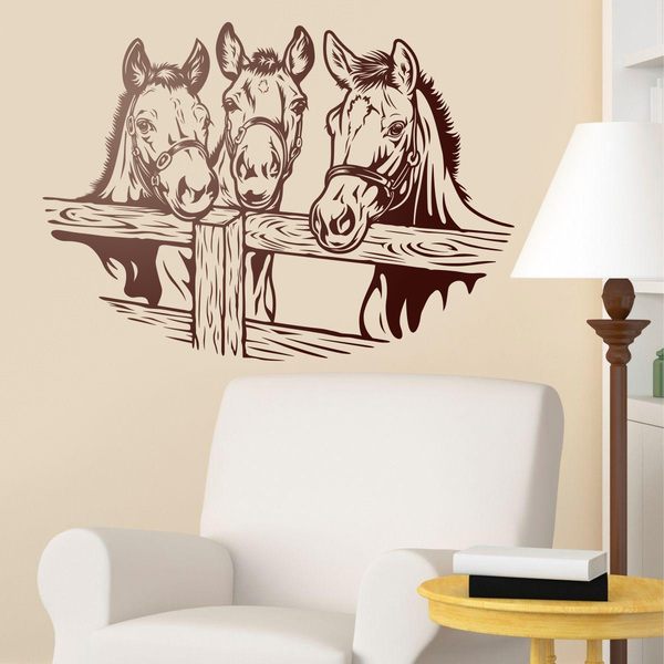 Little Deco DL475 Autocollants muraux, au motif de chevaux, taille L 80 x  56 cm (l x H), poney, sticker mural, pour fille, chambre d'enfant :  : Bébé et Puériculture