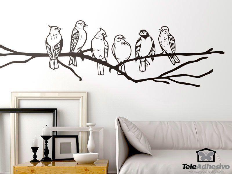 Sticker mural oiseau sur une branche - TenStickers