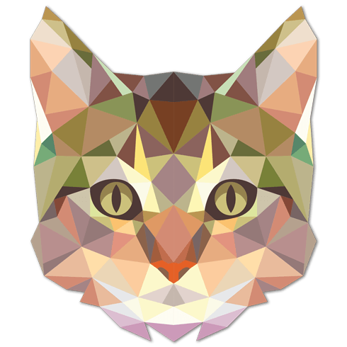 Sticker Mural Tete De Chat De L Origami Webstickersmuraux Com