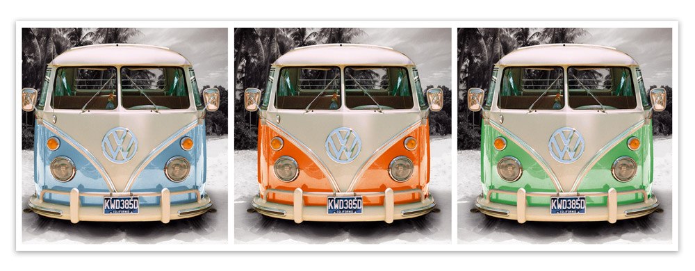 VW Bulli T1 Vert d'été affiches et impressions par J-ART - Printler