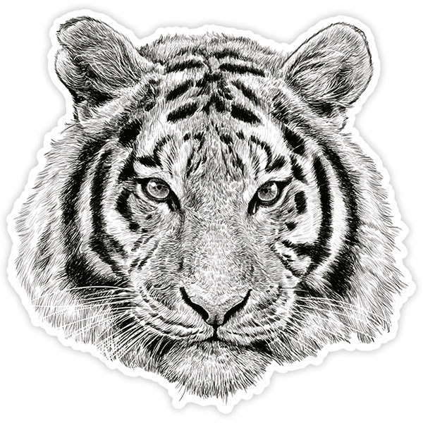 Modèle Impressionnant De Logo De Tête De Tigre Blanc