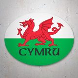 Autocollants: Sticker écusson du Pays de Galles CYMRU, dragon ga 3