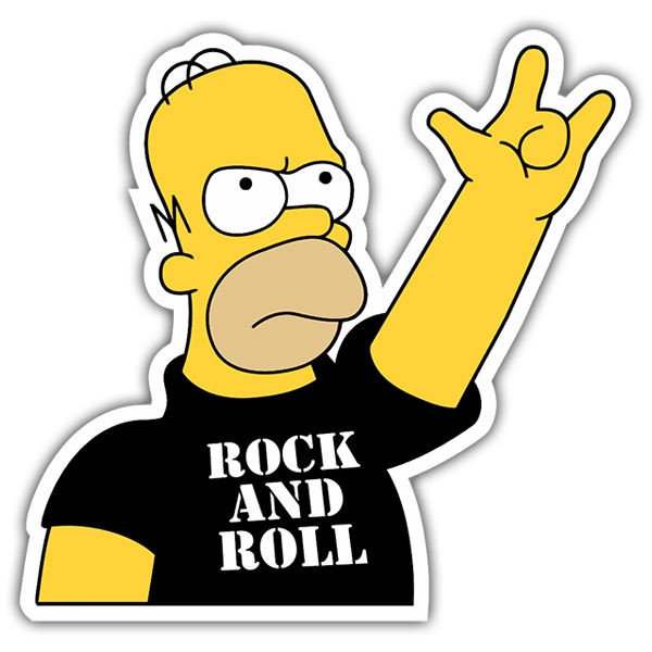 Autocollant Rock and Roll Homer