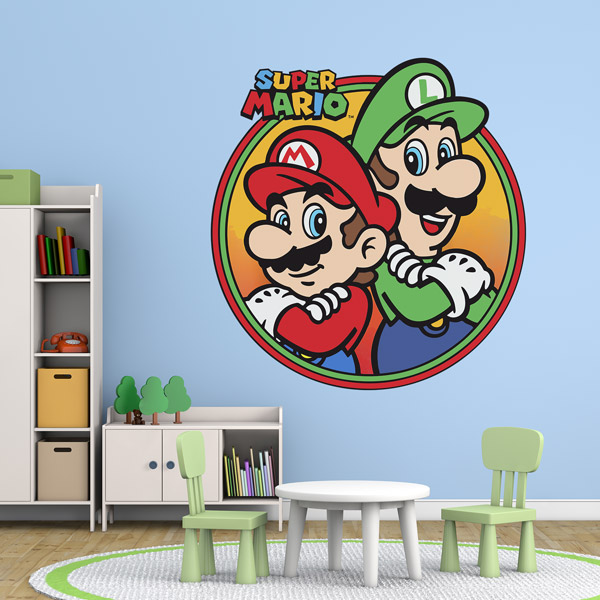 Sticker Mural Mario et Luigi Team Bros