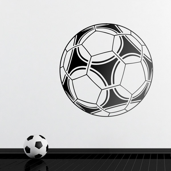 Sticker mural et vitrine décor ballon de foot au filet