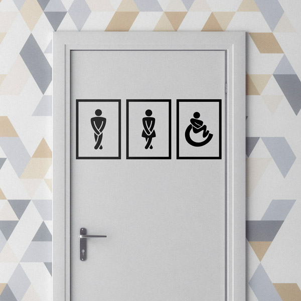 Autocollant de Porte icône handicap pour WC - TenStickers