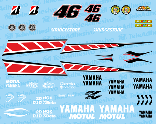 Autocollants: Kit Yamaha 50th Anniversary Valencia 2005 