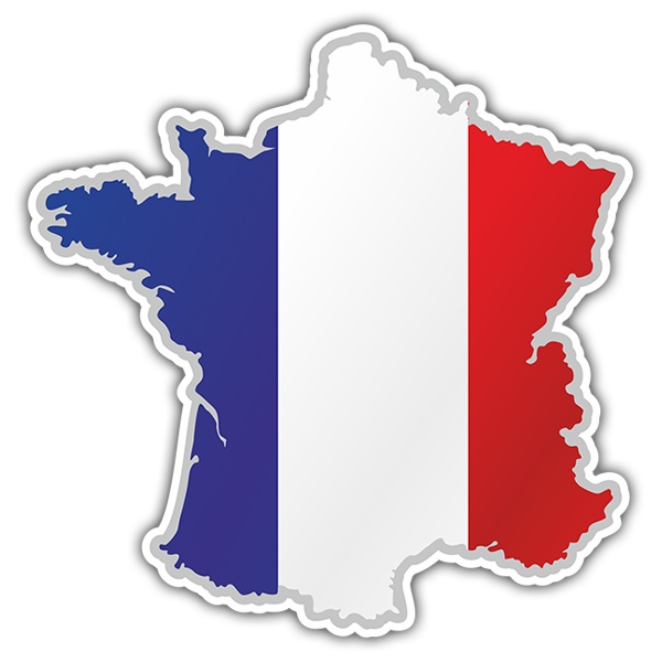 Sticker carte drapeau France