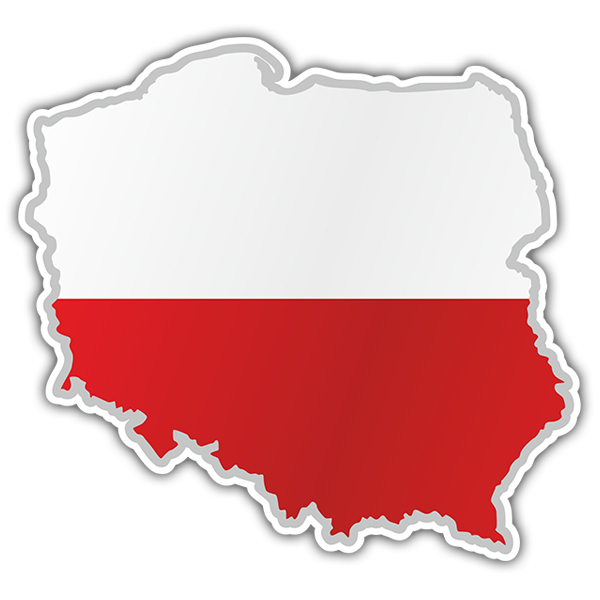 Autocollant Carte drapeau Pologne