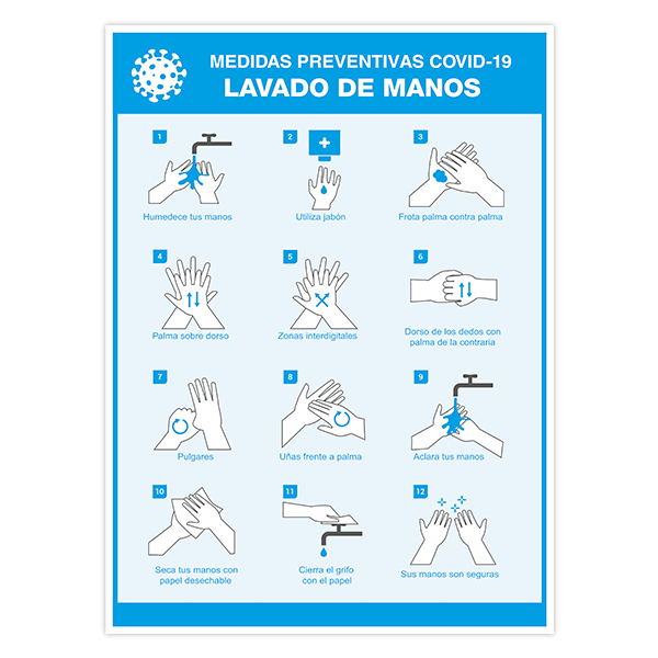 Autocollants: Protection covid19 lavage des mains