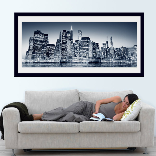  Poster  XXL  Cadre bleu  Manhattan WebStickersMuraux com