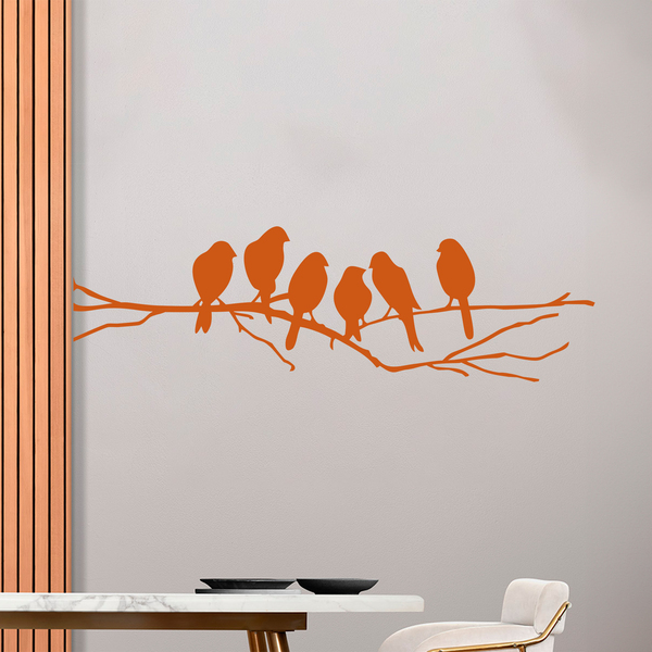 Sticker mural - Branche avec cage à oiseaux