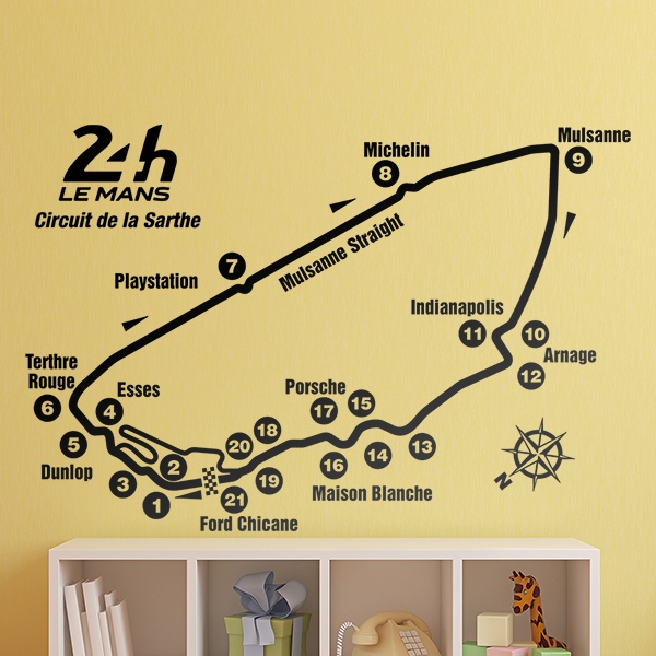 Stickers muraux: Circuit 24H Le Mans