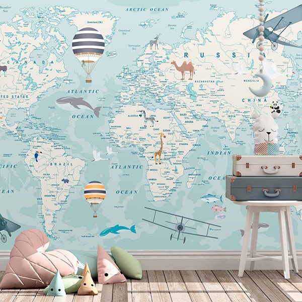 Carte du monde Enfant, superbe Poster