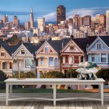 Poster xxl: Maisons victoriennes à San Francisco au coucher du 2