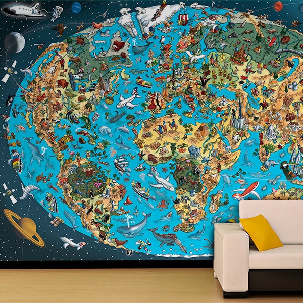 Poster XXL Carte du monde avec drapeaux - 2018 - MAPS IN MINUTESÂ® 100 x  140cm - Achat & prix