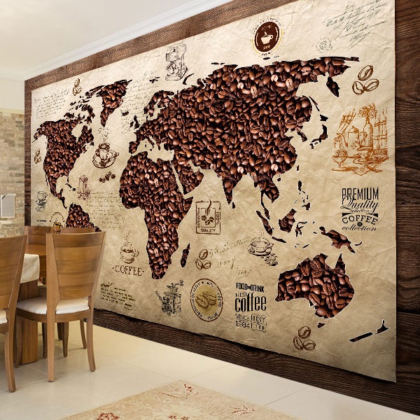 Sticker Carte du monde avec détails - TenStickers