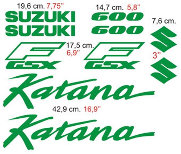 Autocollant Suzuki Modèle Katana Gsx600f 1990