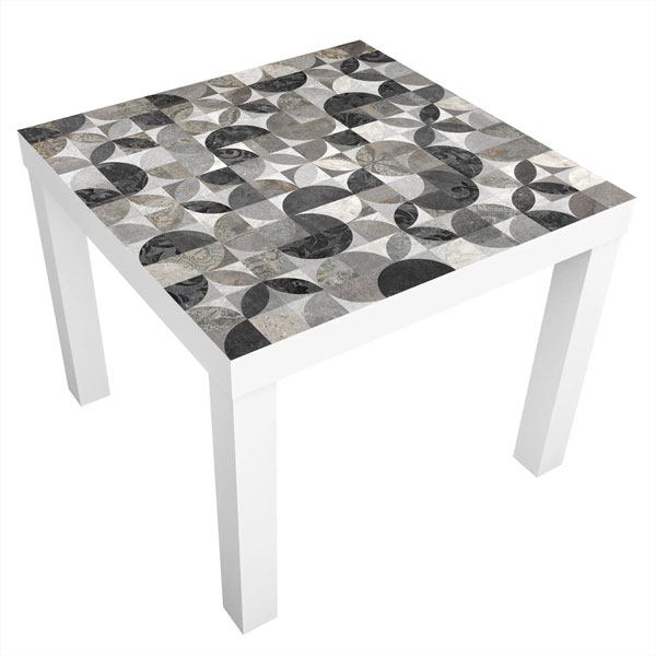 Stickers muraux: Sticker Ikea Lack Table Carreaux Gris