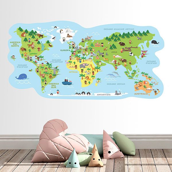 Posters XXL de la carte du monde des enfants