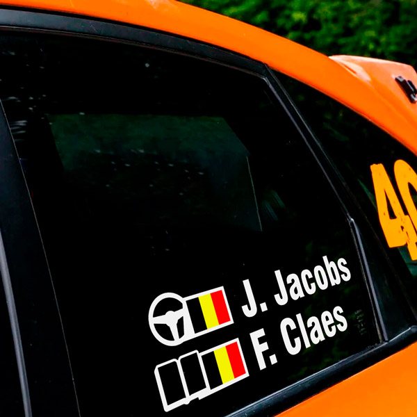 Autocollants: Nom et drapeau rallye belge