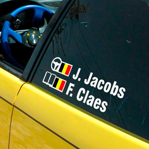 Autocollants: Nom et drapeau rallye belge