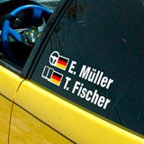 Autocollants: Nom et drapeau rallye allemand 5