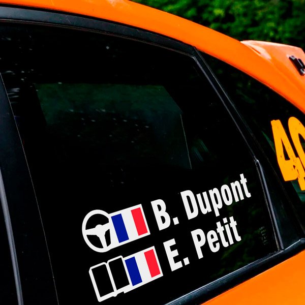 Autocollants: Nom et drapeau rallye français