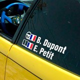 Autocollants: Nom et drapeau rallye français 5