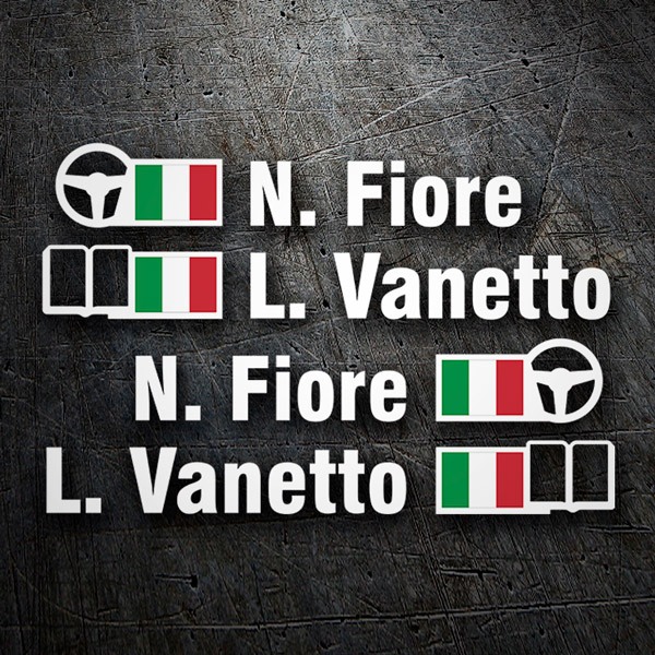 Autocollants: Nom et drapeau rallye italien