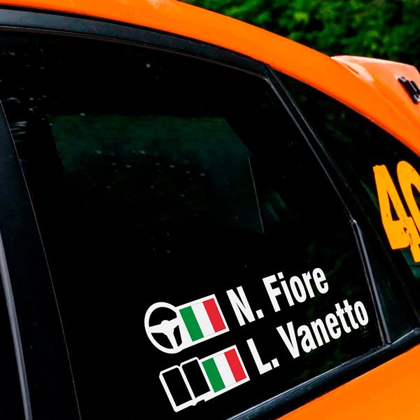 Autocollants: Nom et drapeau rallye italien