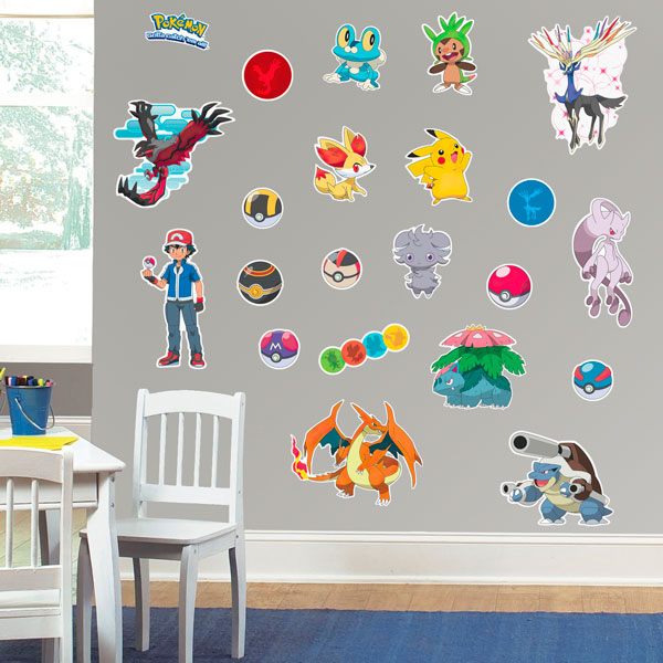 Sticker Mural Enfant Kit 24X Pokemon Gotta Catch'em all
