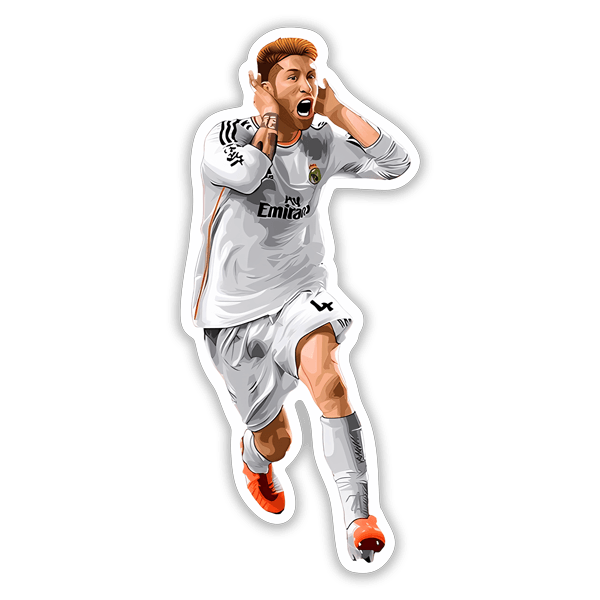 Autocollants: Sergio Ramos célébrant un but avec le Real Madrid